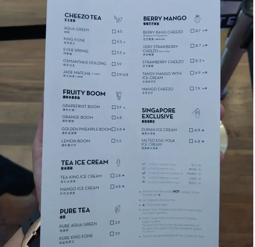 HEYTEA MENU SINGAPORE PRICES