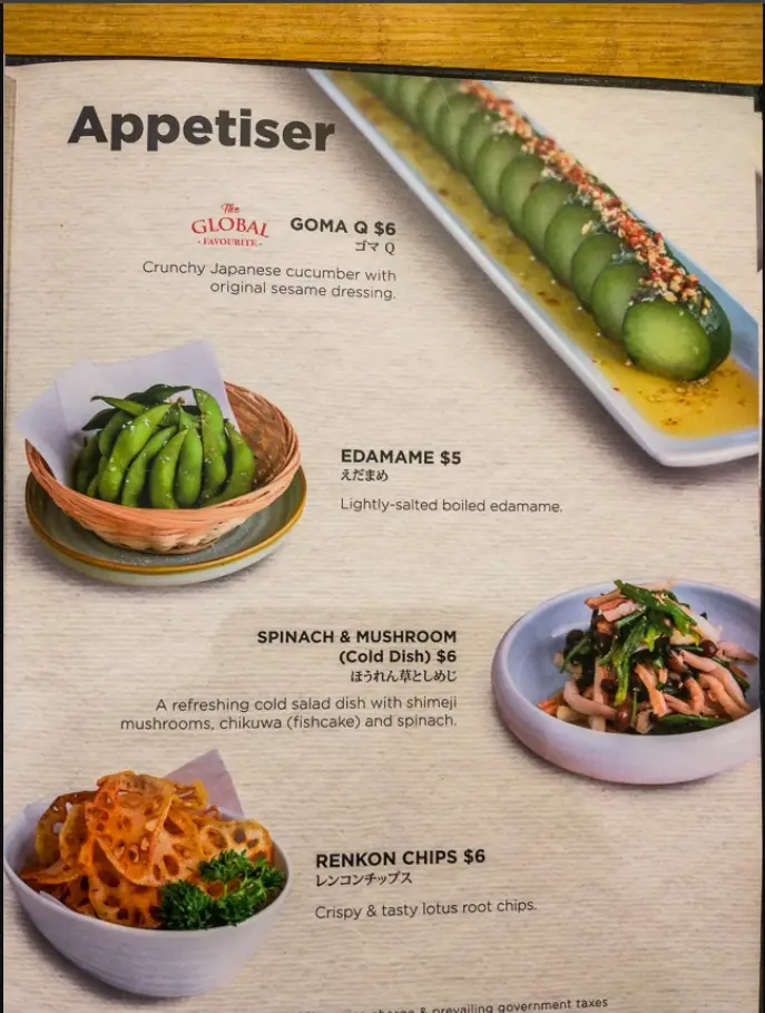 IPPUDO MENU SINGAPORE PRICES