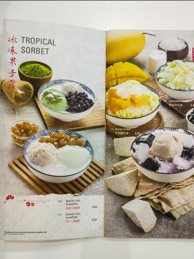 JI DE CHI DESSERT MENU SINGAPORE PRICES