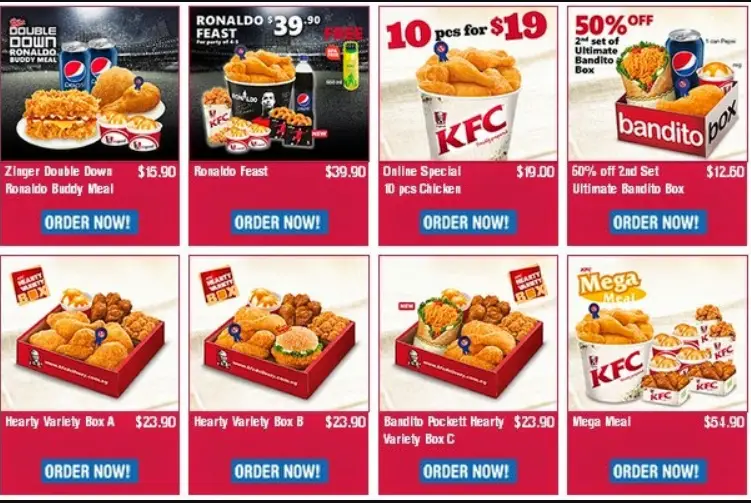 KFC MENU SINGAPORE PRICES