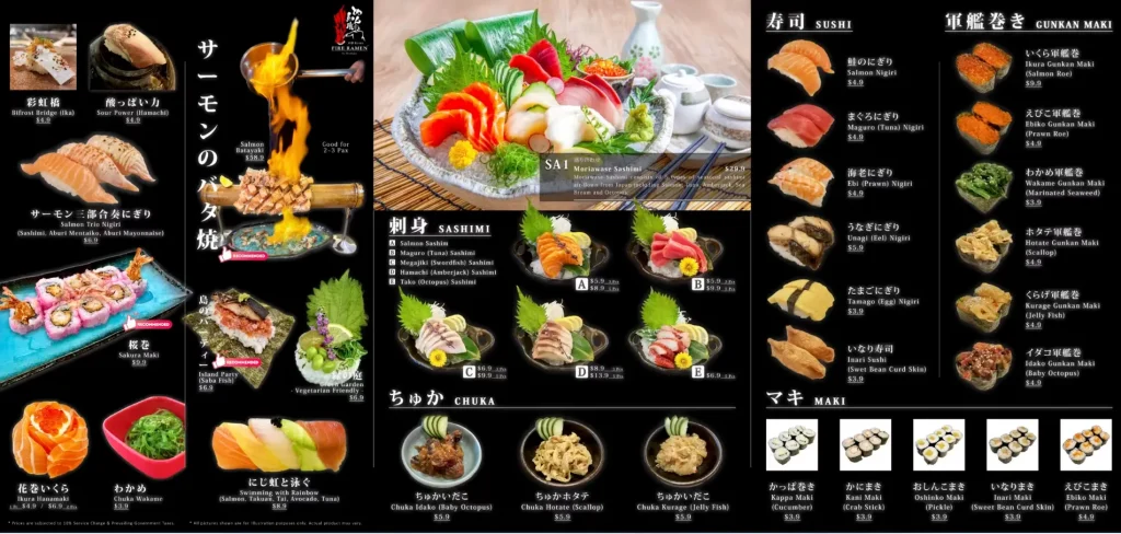 MENBAKA FIRE RAMEN MENU SINGAPORE PRICES