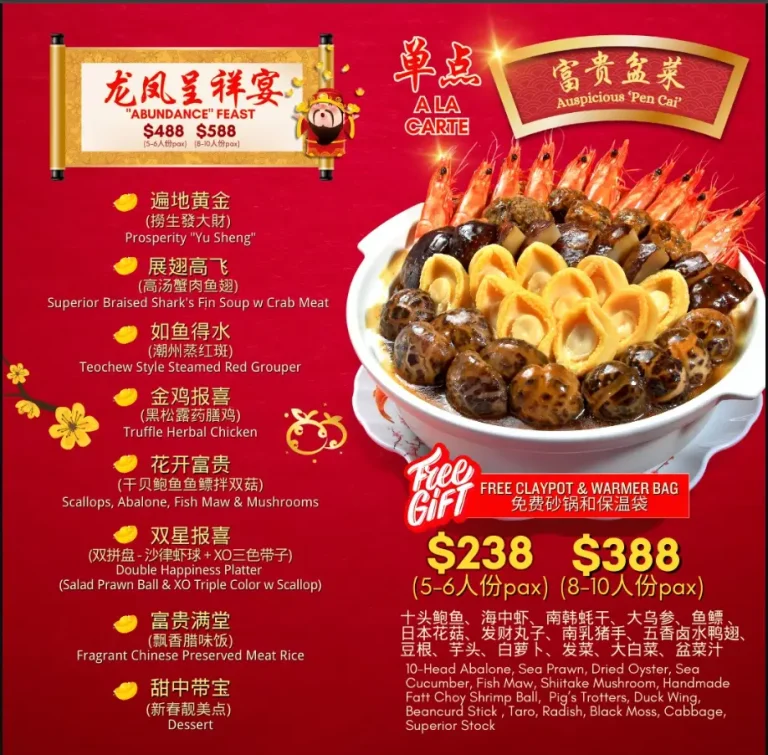 MING KITCHEN MENU SINGAPORE