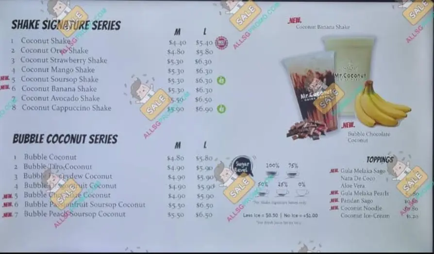 MR COCONUT MENU SINGAPORE PRICES