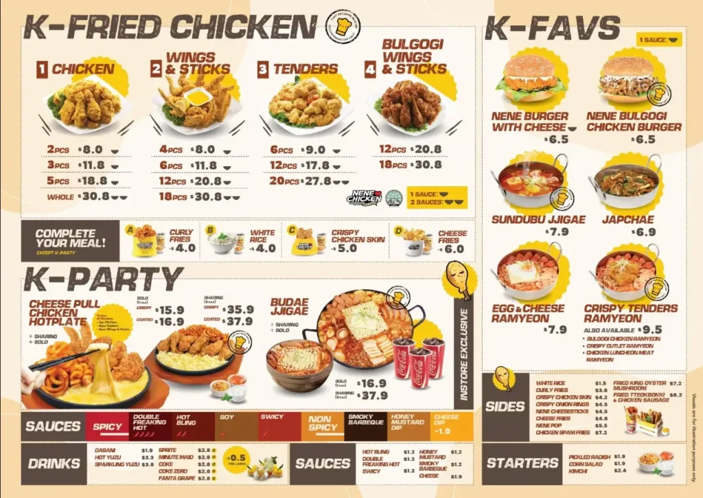 NENE CHICKEN MENU SINGAPORE PRICES