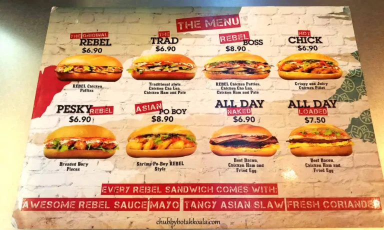 REBEL GURL MENU SINGAPORE