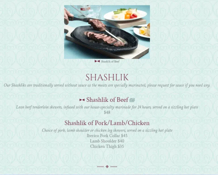 SHASHLIK MENU SINGAPORE