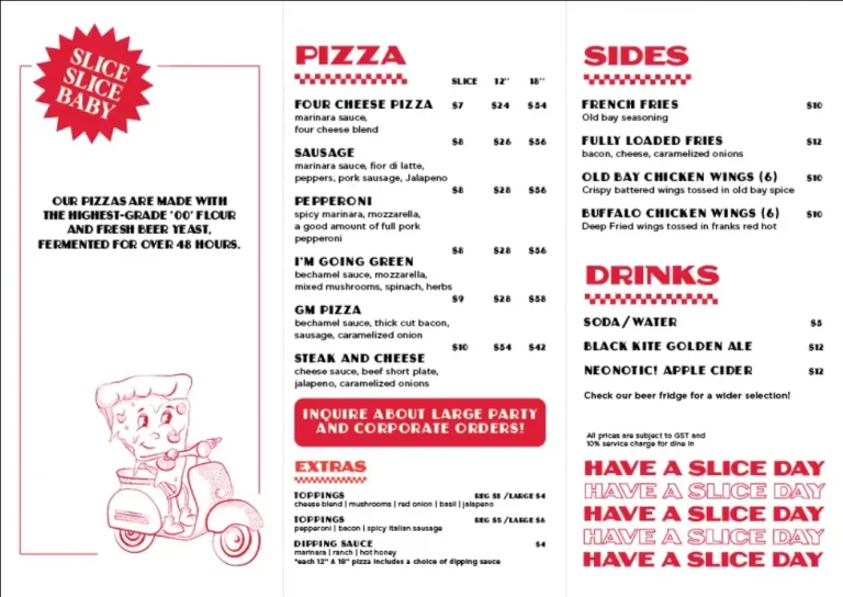 SONNY’S PIZZA MENU SINGAPORE