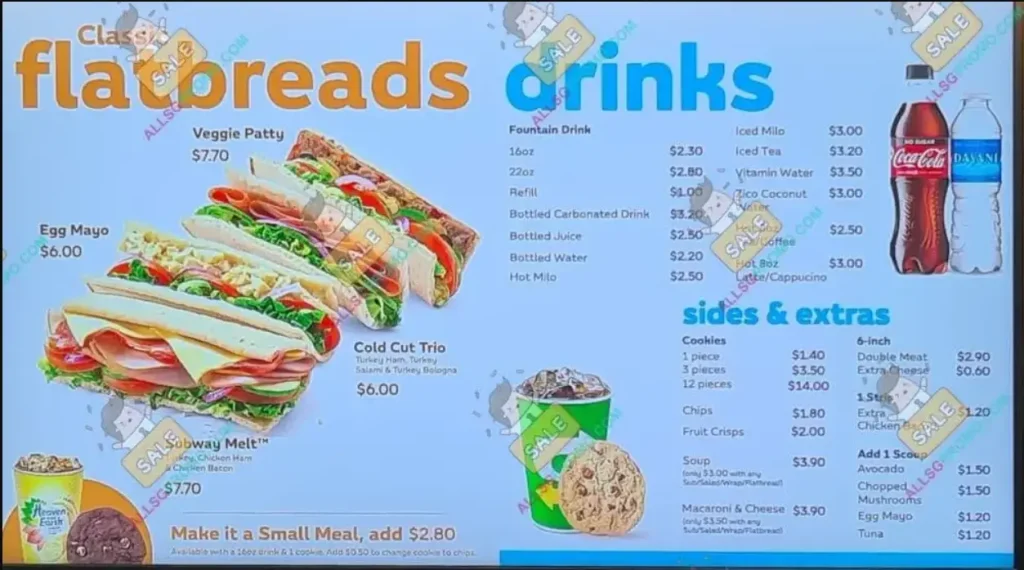 SUBWAY MENU SINGAPORE PRICES