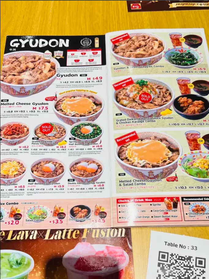 SUKIYA MENU SINGAPORE PRICES