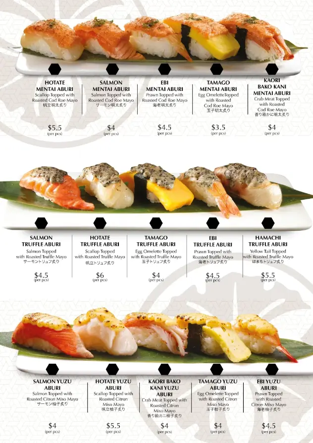 SUSHI EDO MENU SINGAPORE PRICES