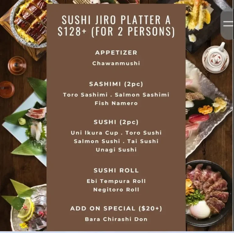 SUSHI JIRO MENU SINGAPORE