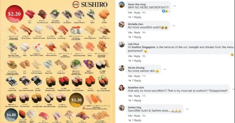 SUSHIRO MENU SINGAPORE PRICES