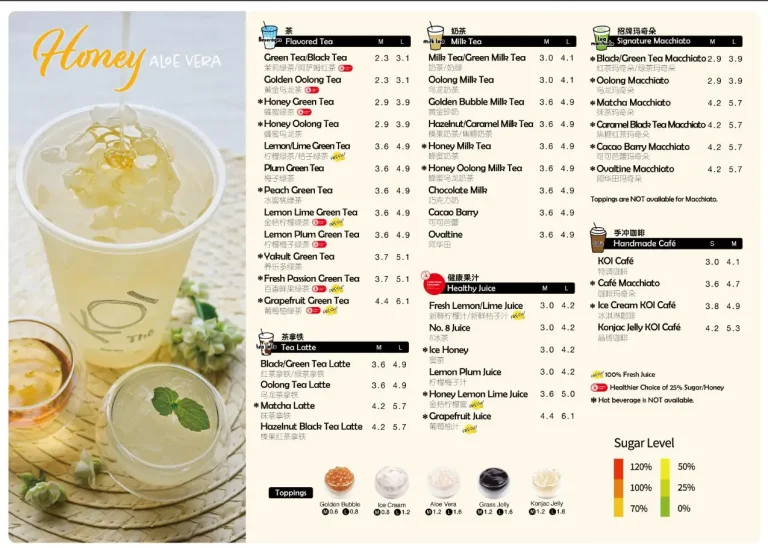 Sharetea Menu SINGAPORE