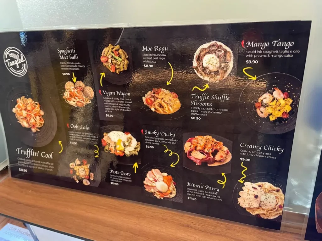 TANGLED MENU SINGAPORE PRICES