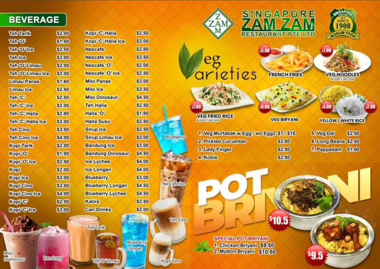 ZAM ZAM MENU SINGAPORE