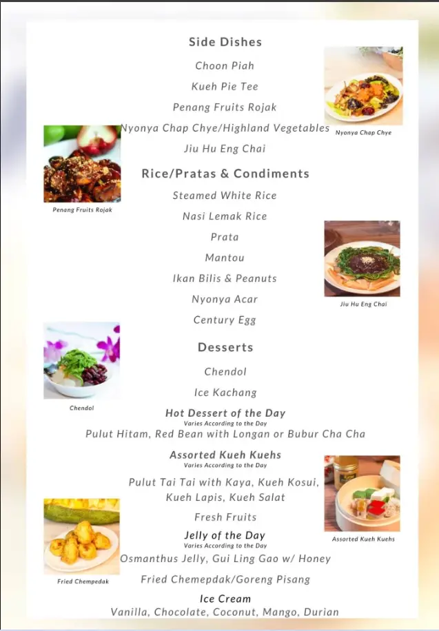 PENANG PLACE MENU SINGAPORE PRICES