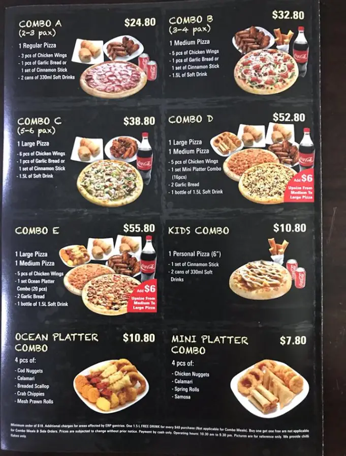 RITE PIZZA MENU SINGAPORE