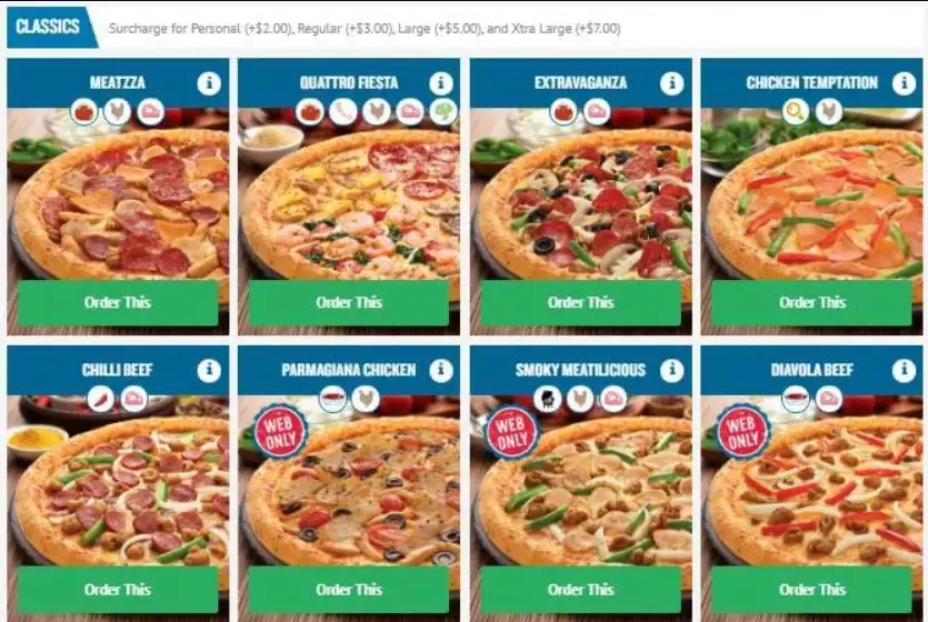 DOMINO’S MENU  